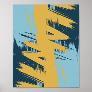 Poster Brosses jaunes Chaudes Sur Le Contraste Bleu