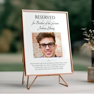 Poster Brother of the Groom Photo Save A Seat Memorial