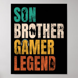 Poster Brother Video Gamer Legend Matching Famille