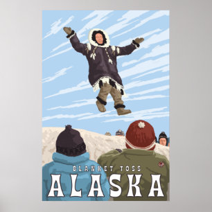 Poster Brouette, lancer de couverture de l'Alaska