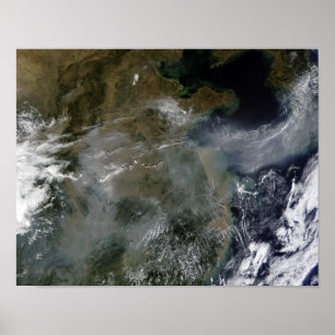 Poster Brouillard à travers la plaine de la Chine du Nord