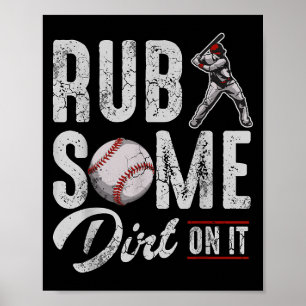 Poster Brouillard De Baseball Un Peu Dirt Sur Il Drôle Hu