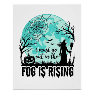 Poster Brouillard d'Halloween est une sorcière de citroui
