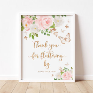 Poster Brouille Merci papillon en or pour flutter par
