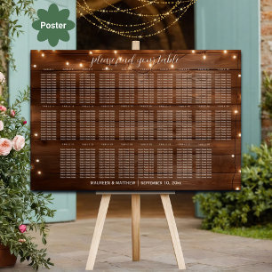 Poster Brown Bois Éclairage 28 Tables Siège Mariage