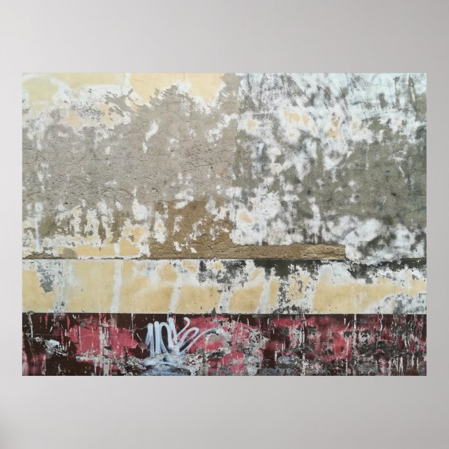 Poster Brown et blanc abstrait (Devant)