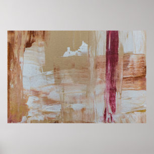 Poster Brown et blanc abstrait