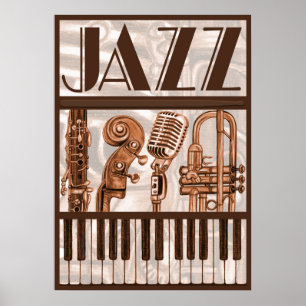 Poster Brown Jazz Music
