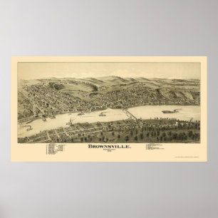 Poster Brownsville, carte panoramique de PA - 1902