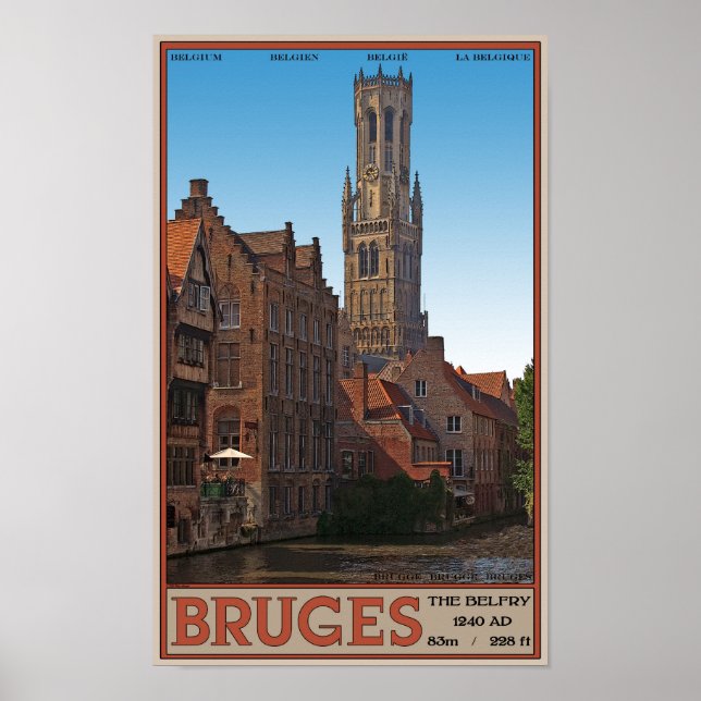 Poster Brugge - Le Beffroi (Devant)