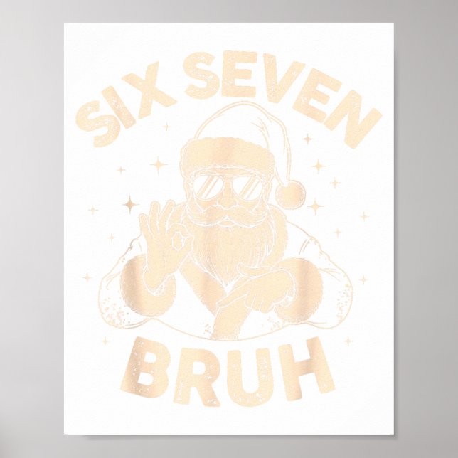 Poster Bruh 67 Christmas Santa Six Seven 6 7 Boys Christm (Devant)