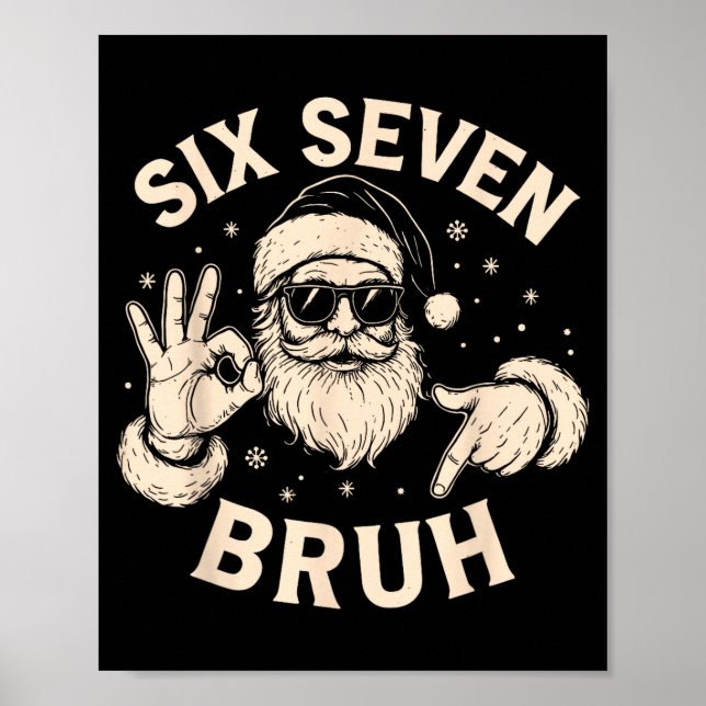 Poster Bruh 67 Christmas Santa Six Seven 6 7 Boys Christm (Devant)