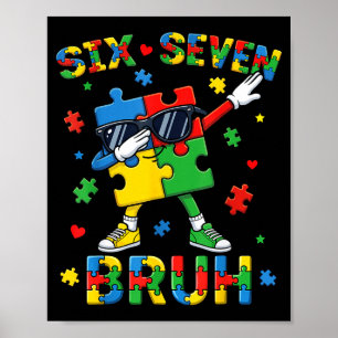 Poster Bruh 67 sensibilisation à l'autisme puzzle dabbing