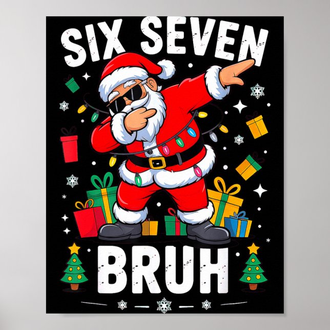 Poster Bruh 67 Six Seven Santa Dabbing Christmas  (Devant)