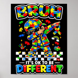 Poster Bruh être différent puzzle autisme sensibilisation