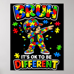 Poster Bruh être différent puzzle dabbing autisme