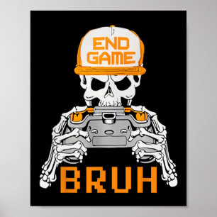 Poster Bruh Halloween Garçons Enfants Gamer Hommes Squele