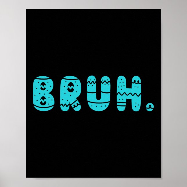 Poster Bruh Mème Pâques Jour Funny Bunny Oeufs Ados Garço (Devant)