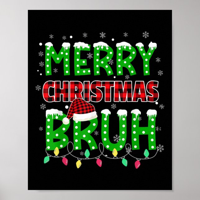 Poster Bruh Noël Rouge Plaid Ados Garçons Enfants Noël Pa (Devant)