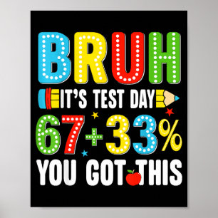 Poster Bruh test journée de test tu as ça 67 mème prof ga