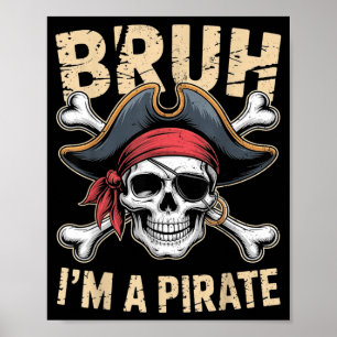 Poster Bruh Un Costume D'Halloween De Pirate Crâne Fête D