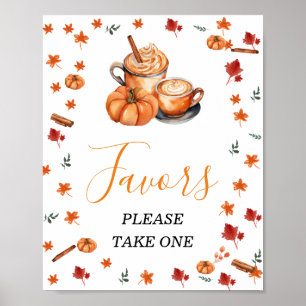 Poster Brûler Citrouille Spice Baby shower Faveurs