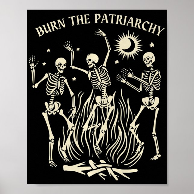 Poster Brûler Le Patriarcat Amusant Halloween féministe f (Devant)