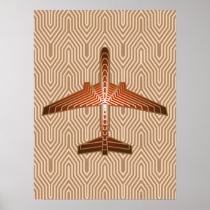 Poster Brun d'avion, de bronze, d'or et de rouille d'art