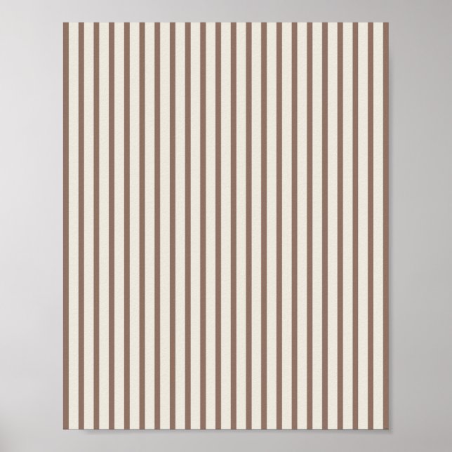 Poster Brun et crème rayé (Devant)