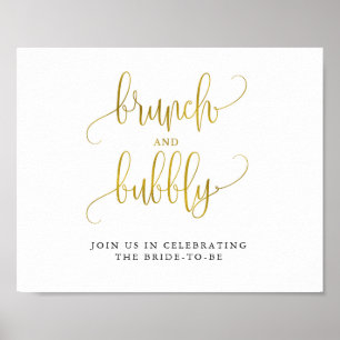 Poster Brun or typographie et bulle