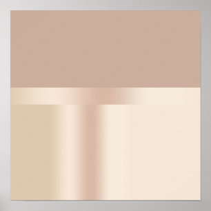Poster Brun rose élégant et élégant d'or