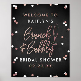 Poster Brunch & Bubbly Confetti Fête des mariées Bienvenu