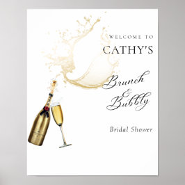 Poster Brunch et Champagne pétillant pour enterrement de