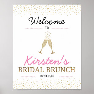 Poster Brunch et Fête des mariées Bubbly Bienvenue
