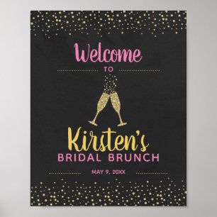Poster Brunch et Fête des mariées Bubbly Bienvenue
