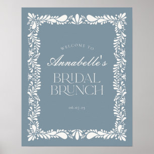 Poster Brunch nuptial Dusty Blue Talavera Bienvenue