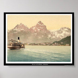 Poster Brunnen et le Mythen, Suisse