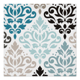 Poster Bruns de sarcelles d'hiver d'art de motif de XLG
