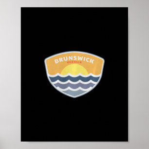 Poster Brunswick Georgia Plage Ga Coucher de soleil Vacan