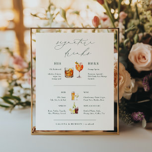 Poster BRUNSWICK Green Signature Boissons Mariage Bar Sig