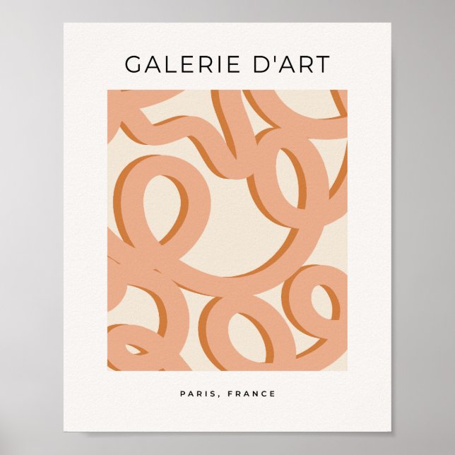 Poster Brush Abstrait beige (Devant)