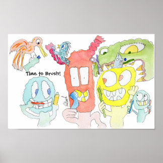 Poster Brush Your Teeth, Little Monsters!