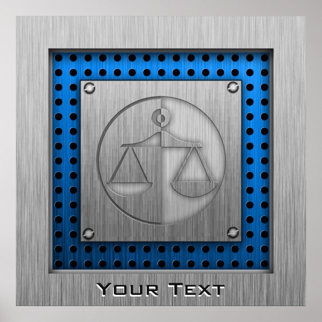 Poster Brushed metal-look Justice Scales (Devant)