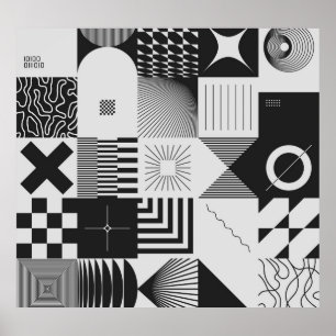 Poster Brutalisme Art : Motifs géométriques Vintages
