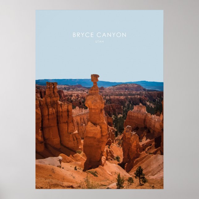 Poster Bryce Canyon, Utah Travel Artwork (Devant)