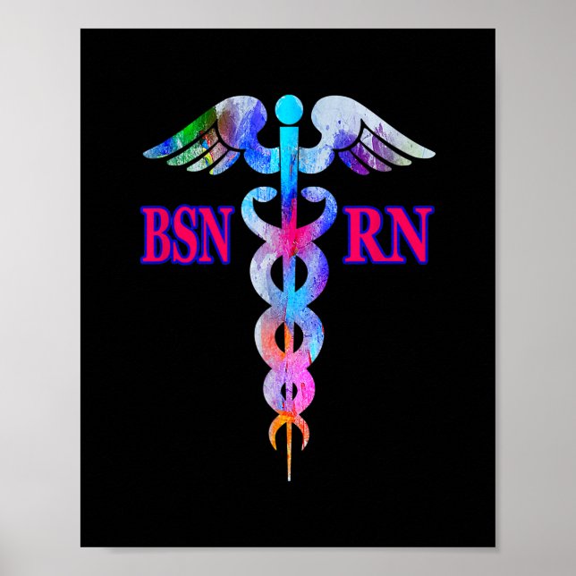 Poster BSN Infirmière inscrite RN Caduceus Infirmière (Devant)