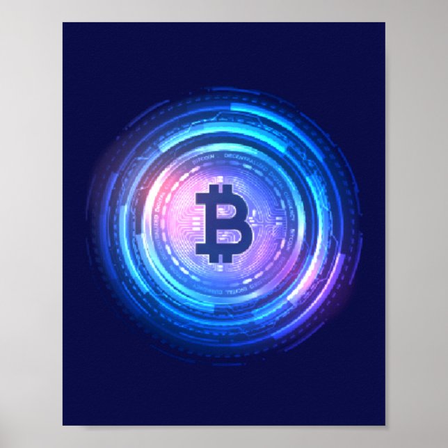 Poster BTC, Crypto, Bitcoin, Blockchain (Devant)