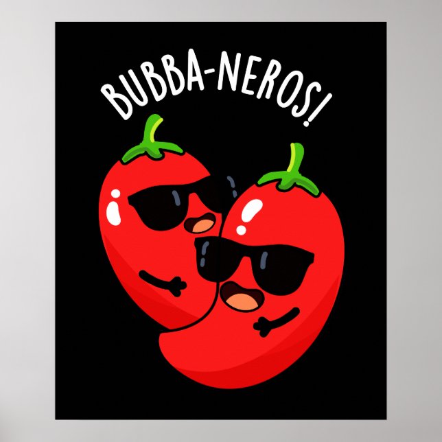 Poster Bubba-neros Funny Habanero Pun Dark BG (Devant)