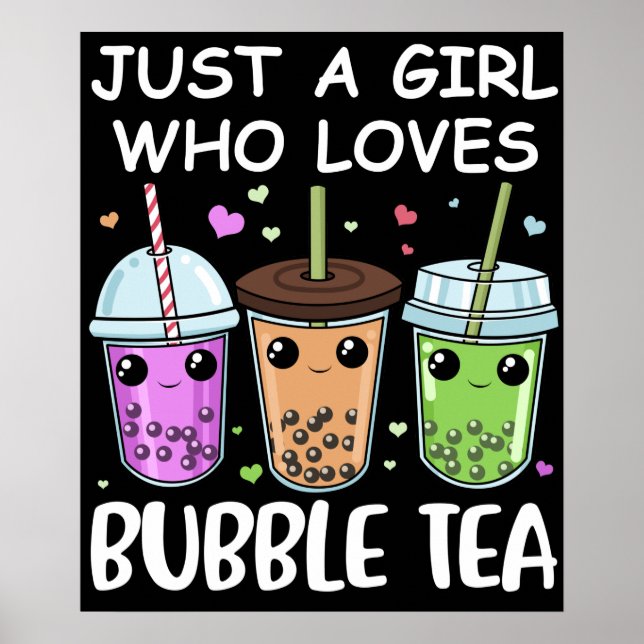Poster Bubble Tea Cadeaux Filles Kawaii Bubble Tea (Devant)