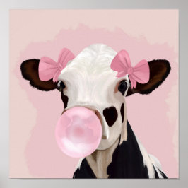 Poster Bubblegum Rose Girl Cow